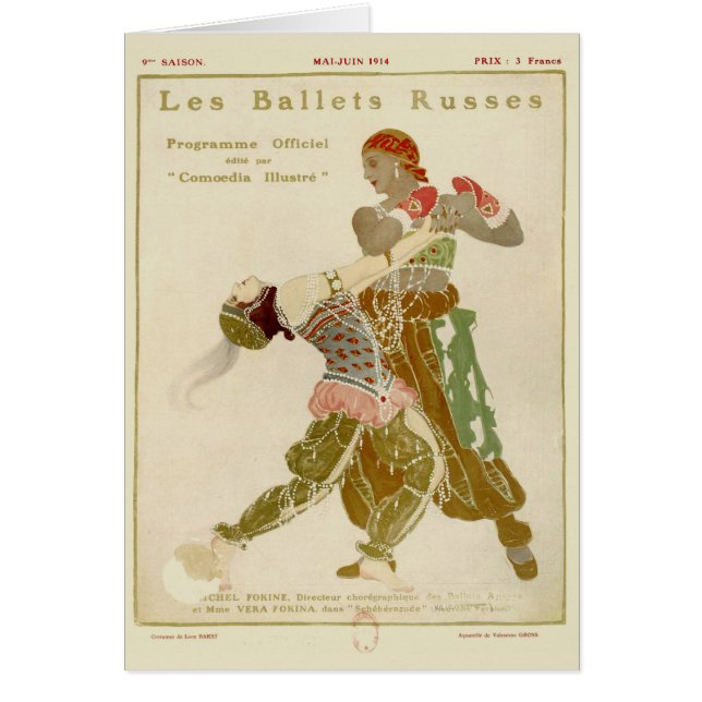 Schéhérazade, Léon Bakst & baletterna Russes Hälsningskort (Framsidan)