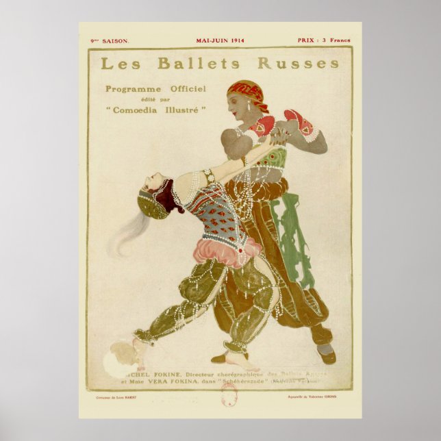 Schéhérazade, Léon Bakst och Ballets Russes Poster (Framsidan)