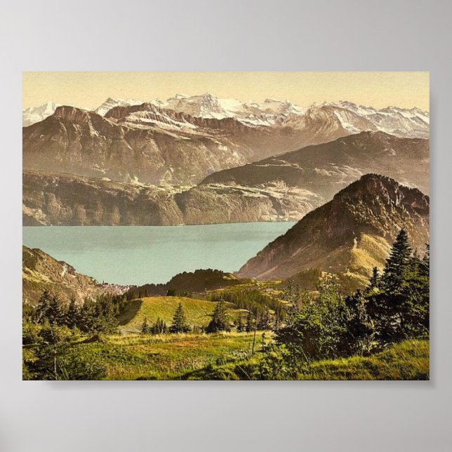 Scheidegg, med Gersau och Vitznauer Lagrar, Rigi, Poster (Framsidan)
