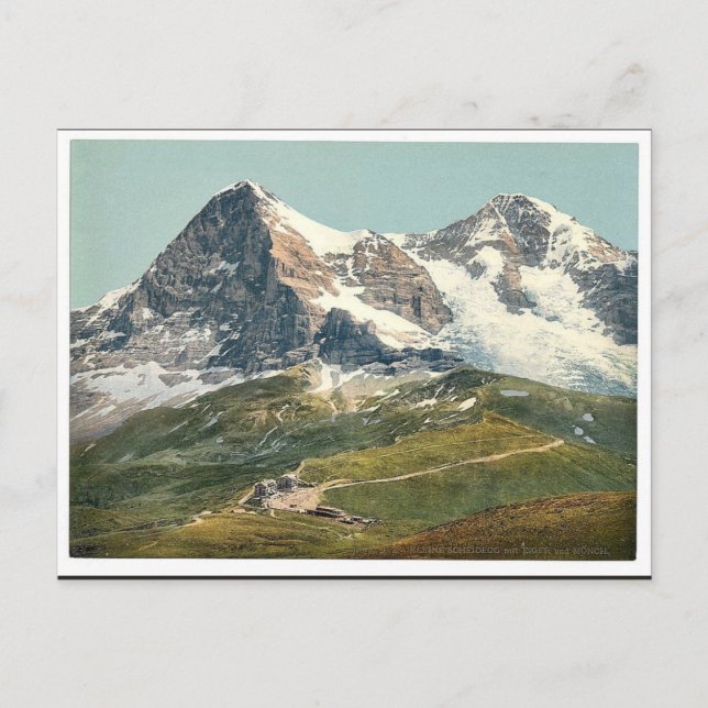 Scheidegg, Mount Eiger och M&ouml;nch, Bernese Obe Vykort (Framsida)