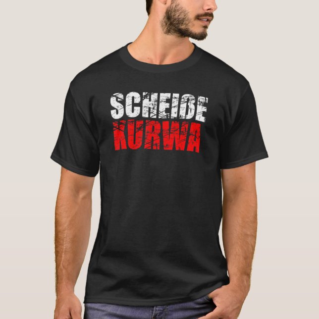 Scheiße Kurwa Mac Polen Polska Flagga Polska T Shirt (Framsida)