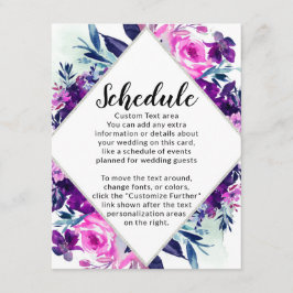 Schema för ändrad Blommigt Violet Diamond Bröllop Tilläggskort