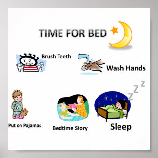 Schema för Bedtime Visual Bild som används av våra Poster