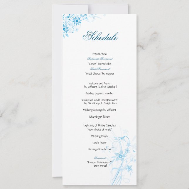 Schema för blåttstjärnablomma inbjudningar (Baksida)