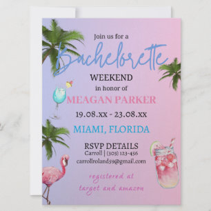 Schema för möhippa Miami Beach Inbjudningar