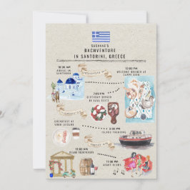 Schema för möhippa | Santorini Grekland Inbjudningar
