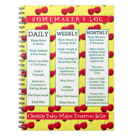 Schema för Städning av Cherry-Licious Homemaker Anteckningsbok