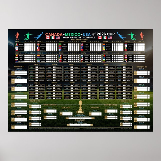 Schema för VM i fotboll 2026 Poster (Framsidan)