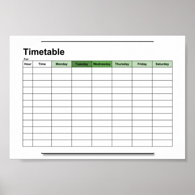 schema,tidtabell,schema, affisch, engelska poster (Framsidan)