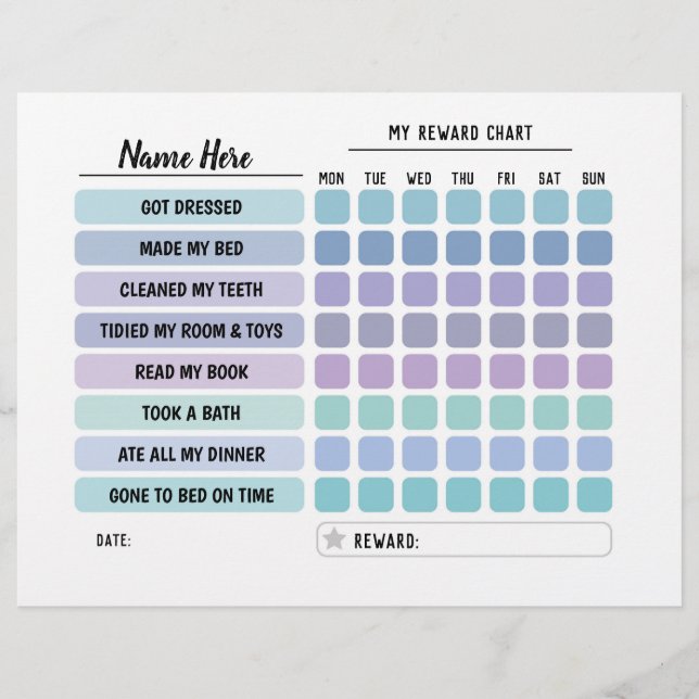 Schemalägg dagligt byte för Personlig av diagram f Reklamblad (Framsidan)