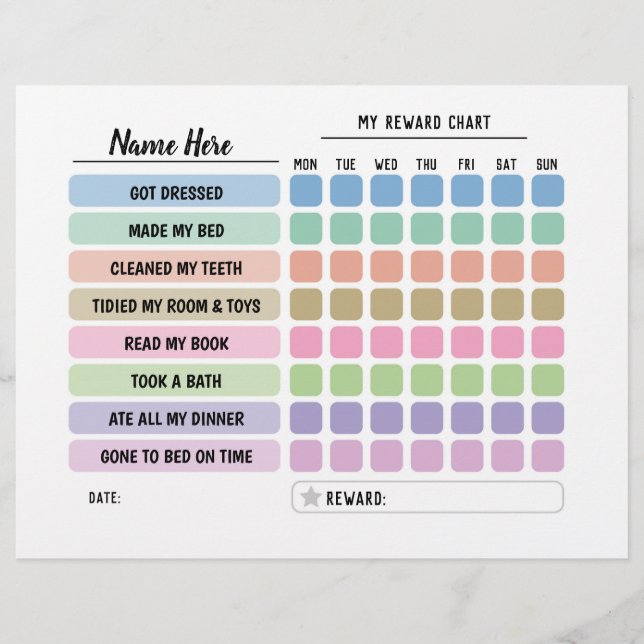 Schemalägg dagligt byte för Personlig av diagram f Reklamblad (Framsidan)