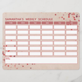 Schemalägg skoltidtabell för Girly Rosa Weekly