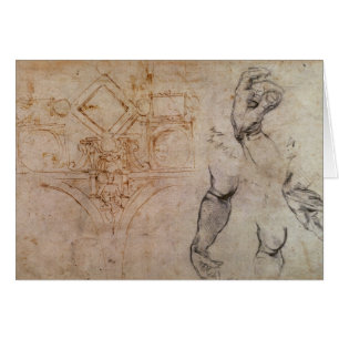 Schemalägga för det Sistine kapelltaket, c.1508 Hälsningskort