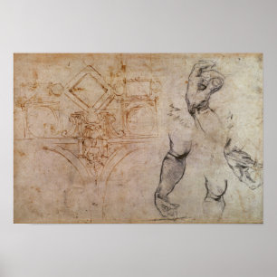 Schemalägga för det Sistine kapelltaket, c.1508 Poster