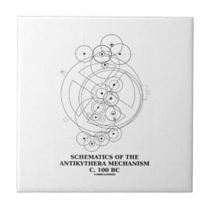 Scheman av den Antikythera mekanismen (diagrammet) Kakelplatta