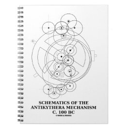 Schematik över antikytratemekanismen (diagram) anteckningsbok med spiral