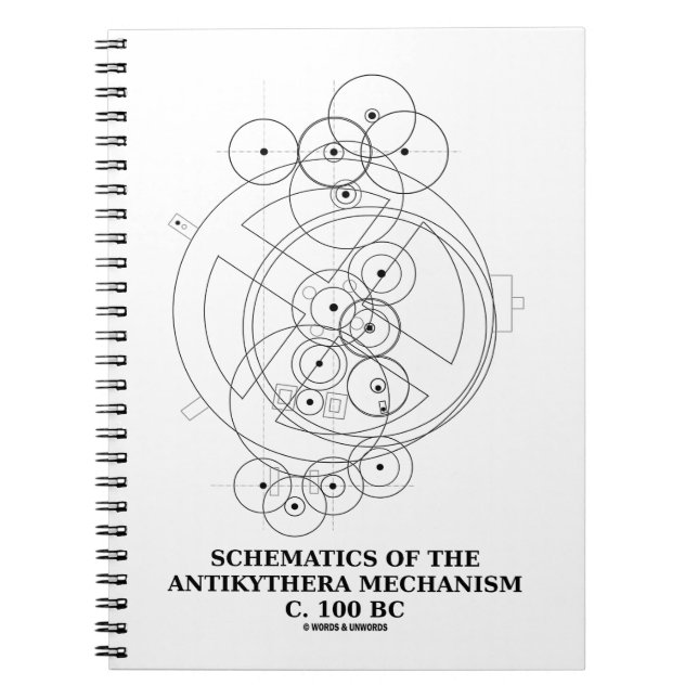 Schematik över antikytratemekanismen (diagram) anteckningsbok med spiral (Framsidan)