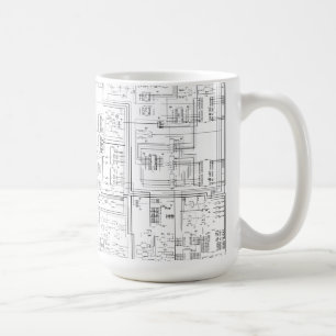 Schematisk diagrammugg kaffemugg