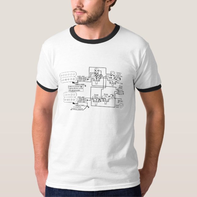 Schematisk gitarr tee (Framsida)