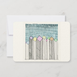 Schematiska Skyscraper Anteckningskort