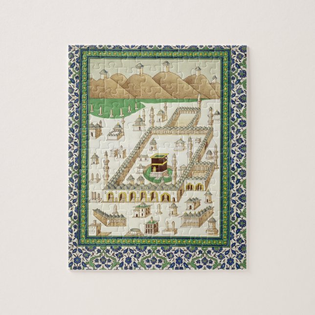 Schematiskt beskåda av Meckan, visning Qua'bahen, Pussel (Vertikal)