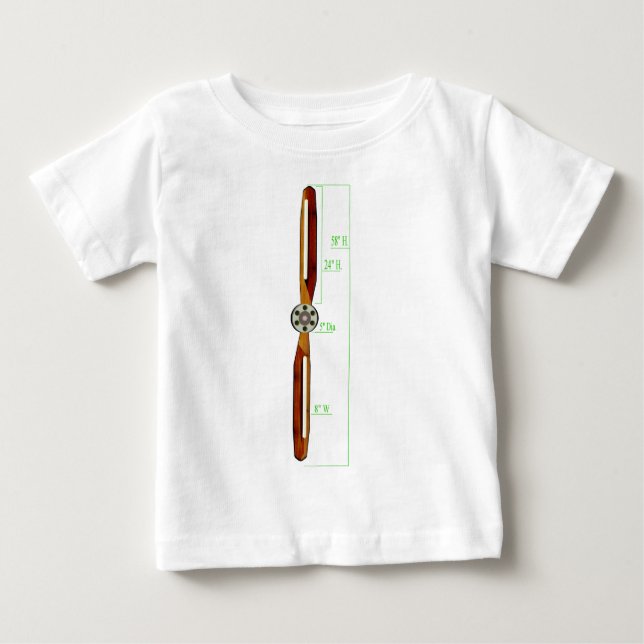 Schematiskt stöttaflygplan för träpropeller t-shirt (Framsida)