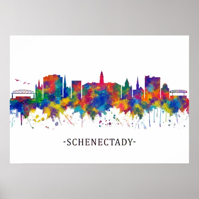 Schenectady New York Skyline Poster (Framsidan)