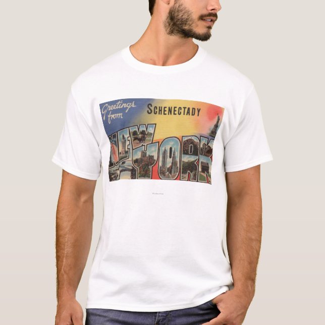 Schenectady New York - stora brevplatser Tee (Framsida)