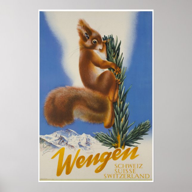 Schengen, Schweiz, Ski Poster (Framsidan)
