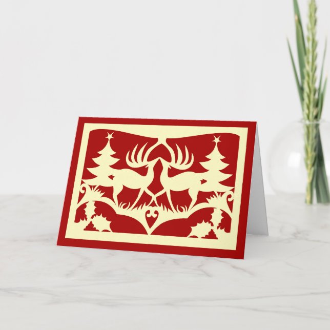 Scherenschnitte jul helgkort (Framsida)