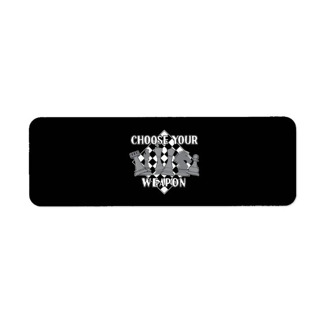 schess biet-spelstrategi presenterar en schackspel returadress etikett (Framsidan)