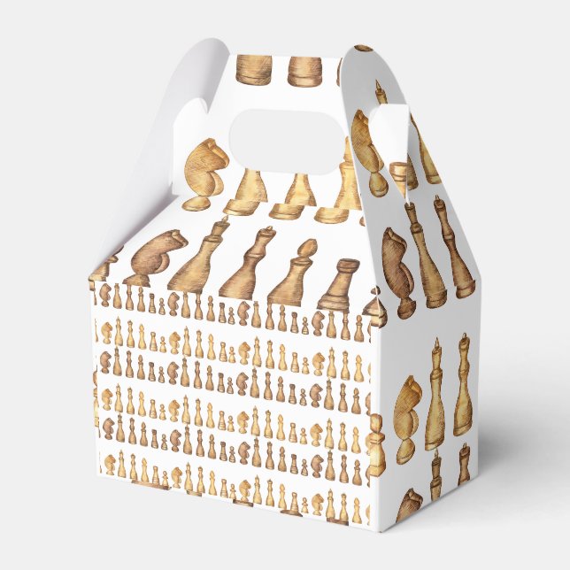 schess mönster inslagning pappert presentaskar (Framsidan Sidan)