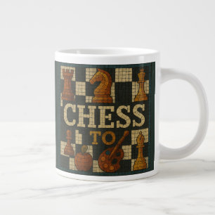 schess mosaic stil, jumbo mugg