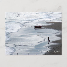 Scheveningen Beach: Havet kommer till stranden vid Vykort