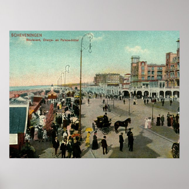 Scheveningen, Haag, Nederländerna, Boulevard Poster (Framsidan)