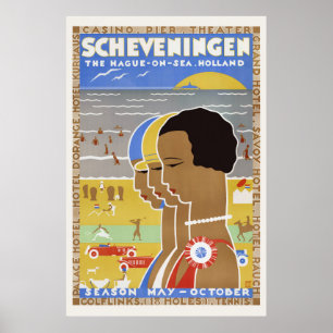 Scheveningen Haag om havet. Holland Vintage Poster