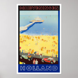 Scheveningen Holland vintage resor Poster