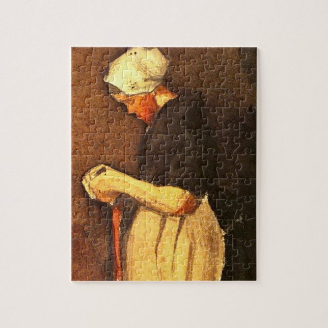 Scheveningen Kvinna Porträtt av Vincent van Gogh Pussel (Vertikal)