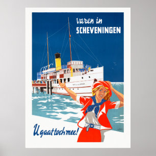 Scheveningen Netherlands Vintage resor Poster