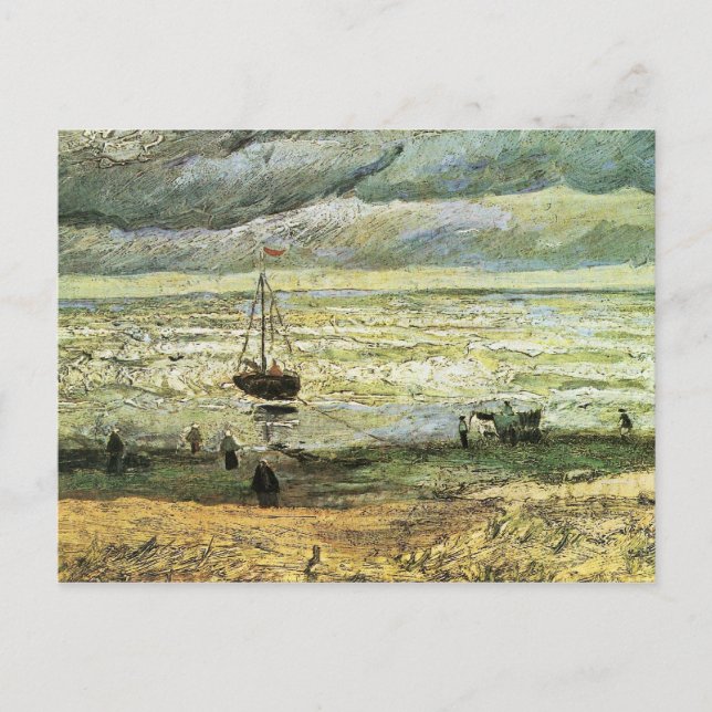 Scheveningen strand i stormväder av van Gogh Vykort (Framsida)
