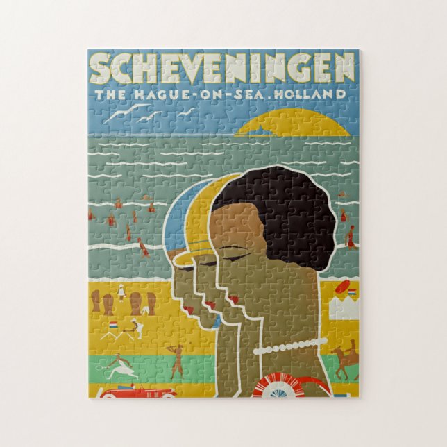 Scheveningen ~ The Hague på havet, Holland Pussel (Vertikal)