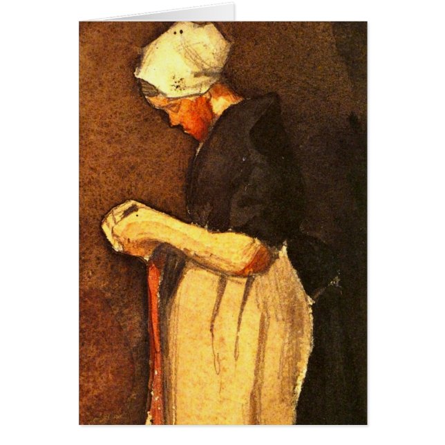 Scheveningen Woman Porträtt av Vincent van Gogh Hälsningskort (Framsidan)