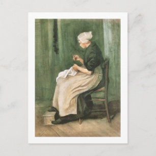Scheveningen Woman Sewing, Van Gogh Fine Art Vykort
