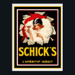 Schick's Art Deco Ad Poster 12 x 16<br><div class="desc">Art Deco Thated Poster för Schick's L'Apertif Inedit 12 x 16</div>
