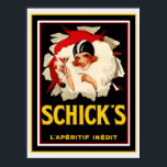 Schick's Art Deco Ad Poster 12 x 16<br><div class="desc">Art Deco Thated Poster för Schick's L'Apertif Inedit 12 x 16</div>