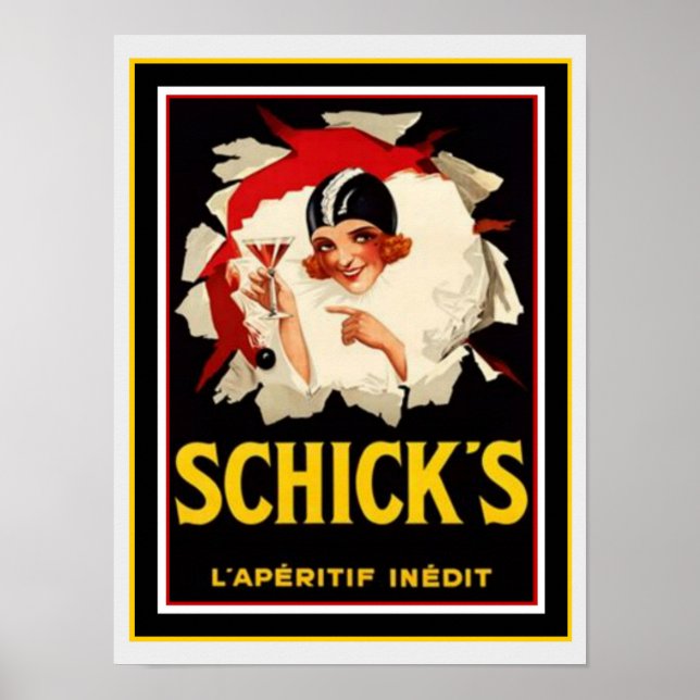 Schick's Art Deco Ad Poster 12 x 16 (Framsidan)