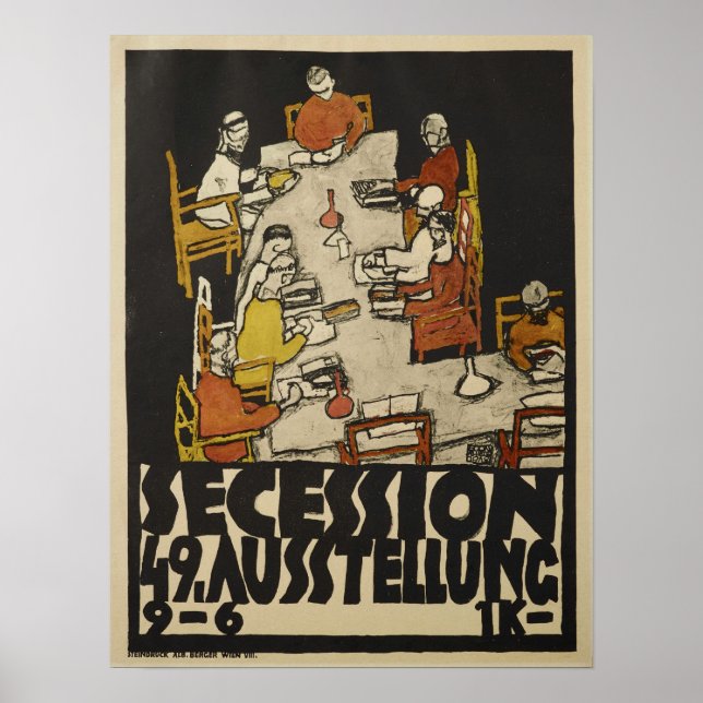 Schiele - Affisch för utställning 1918 (Framsidan)