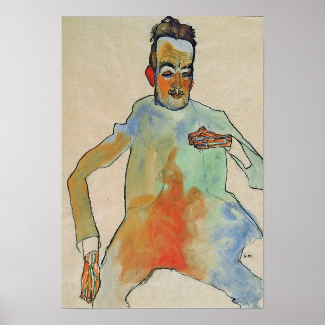 Schiele - Cellisten 1910 Poster (Framsidan)