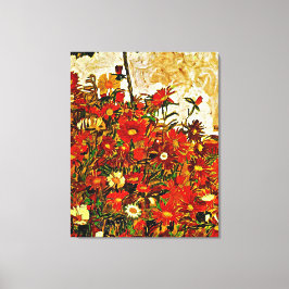 Schiele - Fält of Flowers, bra art Canvastryck