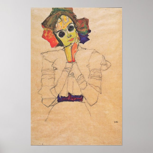 Schiele - flicka med solglasögon 1910 poster (Framsidan)